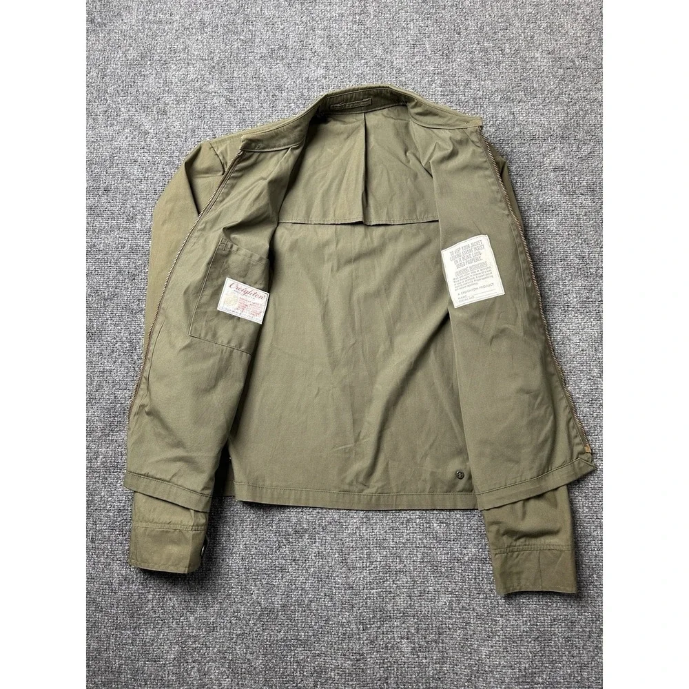 Mens 1977 Creighton USMC‎ Olive Field Military Jacket Scovill Zip, Size L